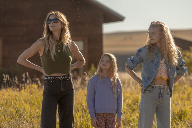 THE MADISON: Pictured (L-R): Beau Garett as Abigail Reese, Alaina Pollack as Macy Reese, Amiah Miller as Bridgett Reese in season 1, episode 1 of the Paramount+ series THE MADISON. Photo Cr: Emerson Miller /Paramount + © 2026 Viacom International Inc.
