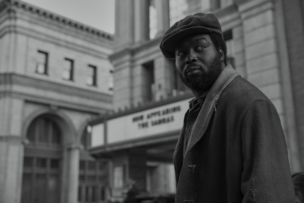 Lonnie/Tombstone (Abraham Popoola) in SPIDER-NOIR
Photo: Courtesy of Prime
© Amazon Content Services LLC