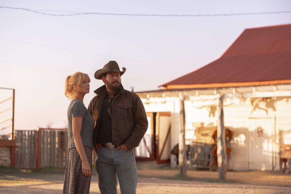 L-R: Kelly Reilly as Beth Dutton and Cole Hauser as Rip Wheeler in Dutton Ranch, episode 8, season 1, streaming on Paramount+, 2026. Photo Credit: Emerson Miller/Paramount+.