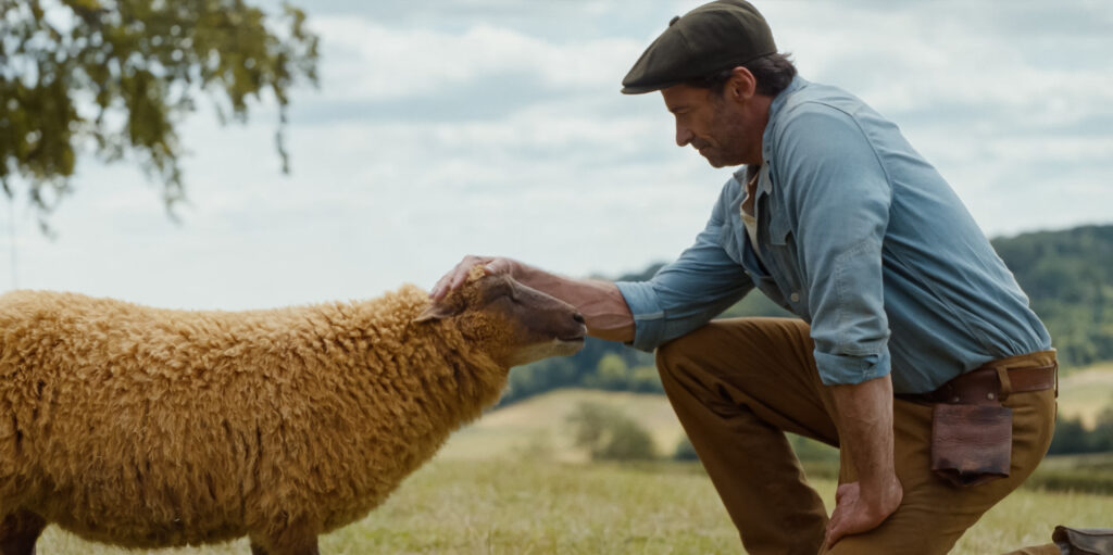 (L to R) Julia-Louis Dreyfus as the voice of Lily, the sheep, and Hugh Jackman as George Hardy in THE SHEEP DETECTIVES, from Amazon MGM Studios.
Photo credit: Courtesy of Amazon MGM Studios
© 2025 Amazon Content Services LLC. All Rights Reserved.