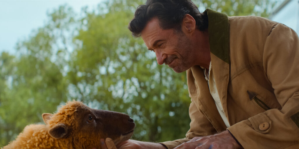 Hugh Jackman stars as George Hardy in THE SHEEP DETECTIVES, from Amazon MGM Studios.
Photo credit: Courtesy of Amazon MGM Studios
© 2026 Amazon Content Services LLC. All Rights Reserved.